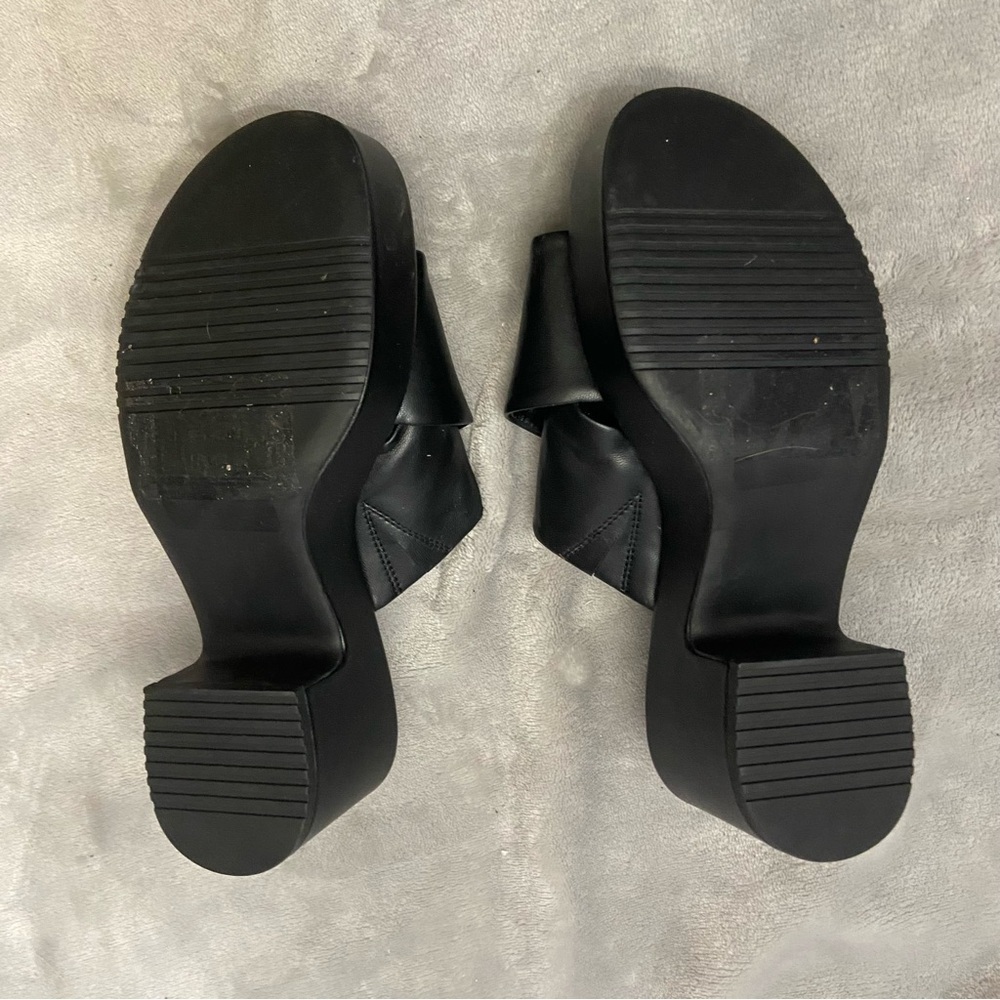 New! Nordstrom Black Women's platform Slide heeled Sandals black - Picture 5 of 8
